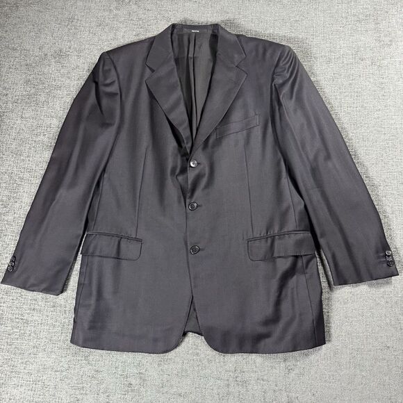 Ermenegildo Zegna Trofeo 54R (44R) Blazer‎ Sport Coat Jacket Wool 3 Button Black